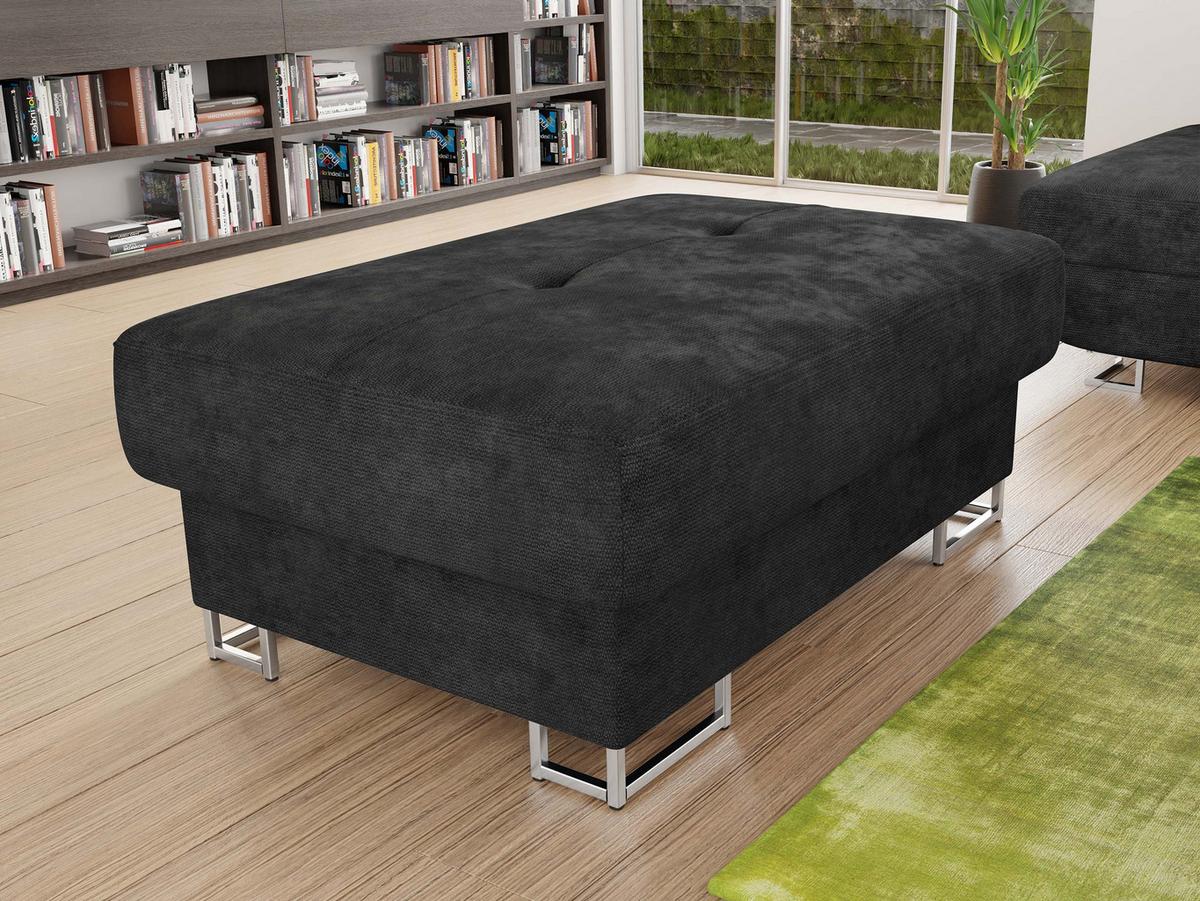 POLSTERHOCKER Cotere - Silberfarben/Schwarz, Holz/Textil (104/42/67cm) - MIRJAN24