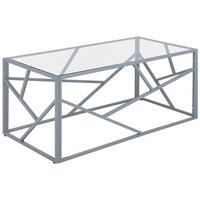 COUCHTISCH Glas silber rechteckig 50/100 cm Orland - Silberfarben, Glas (50/100/45cm) - Beliani