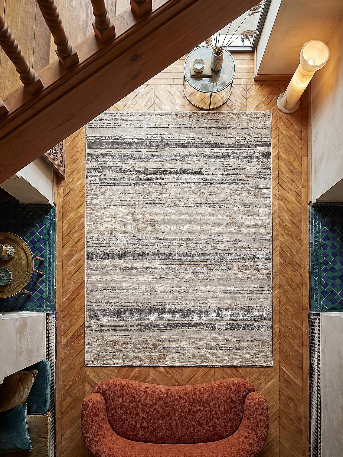 KURZFLORTEPPICH HORNER, Streifen, Natur, 120 x 160 cm - Beige, Textil (120/160cm) - KADIMA DESIGN