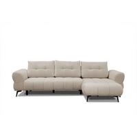 ECKSOFA SALVINI 4-Sitzer, ecru - Ecru/Schwarz, Holzwerkstoff/Textil (292/158cm) - Wozimo