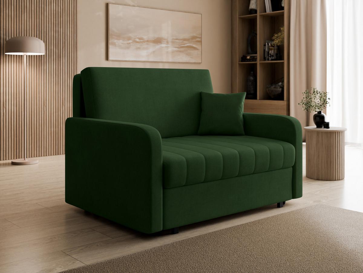 SCHLAFSOFA Viva Silk II - Dunkelgrün/Schwarz, Holz/Textil (132/85/98cm) - MIRJAN24
