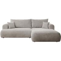ECKSOFA Ovo Cord mit Cordbezug Graubeige, rechts - Taupe/Schwarz, Textil (165/260cm) - Selsey