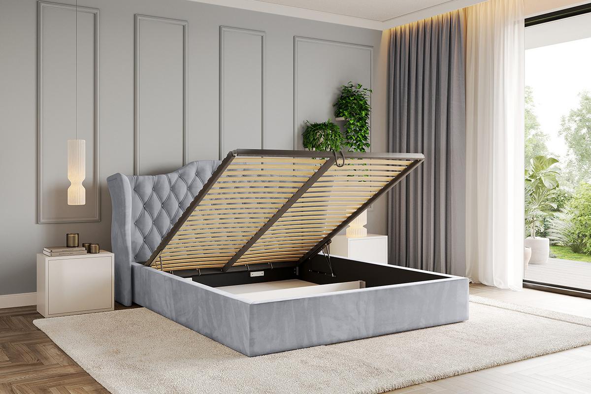 POLSTERBETT mit Bettkasten und Lattenrost, Boxbett ohne Matratze - ZORAN 140x200 Hellgrau - Hellgrau, Holzwerkstoff/Textil (140/200cm) - ALTDECOR