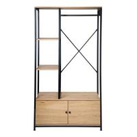 KLEIDERSTÄNDER mit Regalen und Ablagen 2 Türen 90/40/167 cm - Eichefarben, Holzwerkstoff (40/167/90cm) - Calicosy