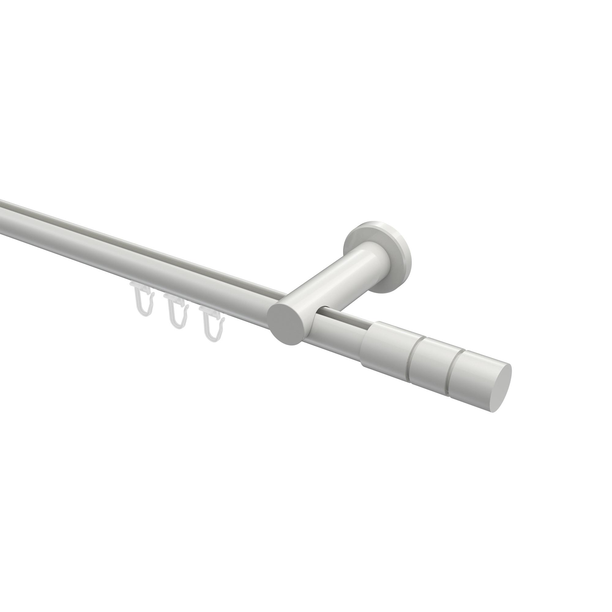 GARDINENSTANGE INNENLAUF Platon Elanto 360 cm (geteilt in 2 x 180 cm), 1-läufig, 20 mm Ø Weiß - Weiß, Metall (360cm) - INTERDECO