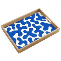 TABLETT Formen - Abstrakt - Blau - Wellen 50x35 cm - Blau, Holz (50/5/5cm) - OnlyWow