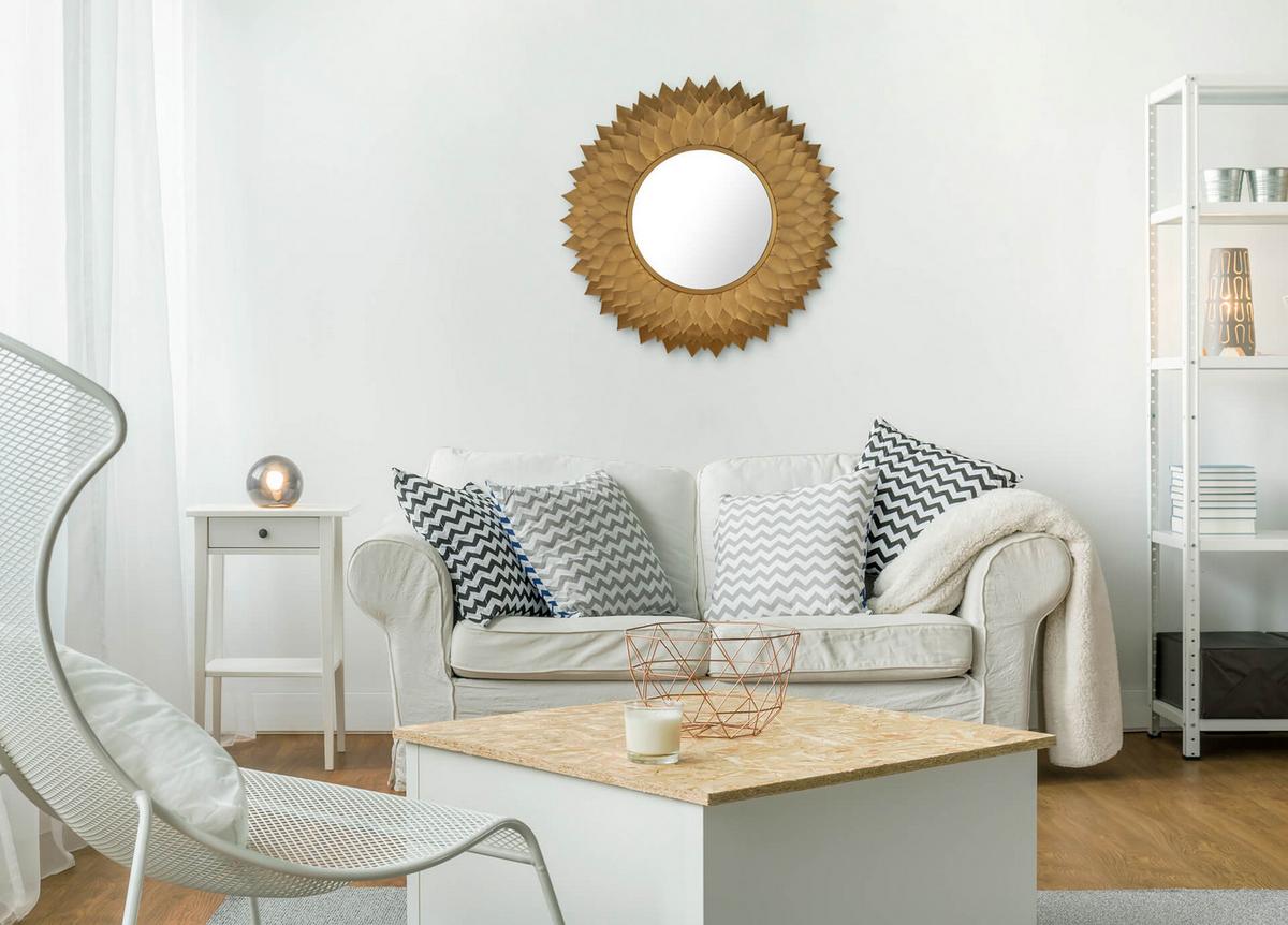 WANDSPIEGEL Gold 94/94 cm - Goldfarben, Metall (11.3/94/4cm) - KUNSTLOFT
