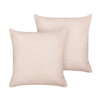 DEKOKISSEN 2er-Set Pastellrosa 45/45 cm Leuzea - Pink, Textil (45/45cm) - Beliani
