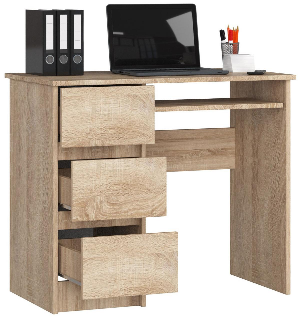 SCHREIBTISCH Eiche Sonoma 77/90/50 - Sonoma Eiche, Holzwerkstoff (130/78/77cm) - RAUMHIRSCH FURNITURE