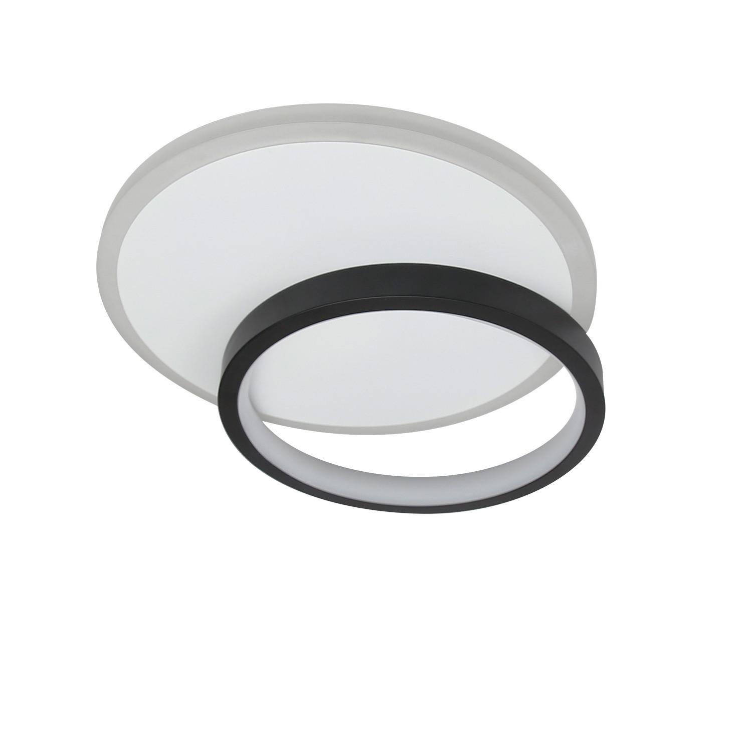LED-DECKENLEUCHTE Baldwin 25/25/5 cm - Schwarz/Weiß, Metall (25/25/6cm) - Nettlife