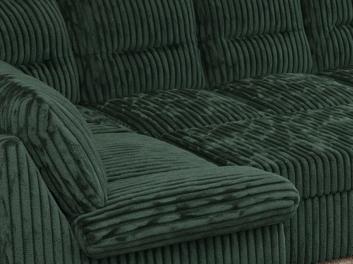 WOHNLANDSCHAFT COMODO U Grün Cord - Silberfarben/Grün, Textil/Metall (340/93/206cm) - MKS