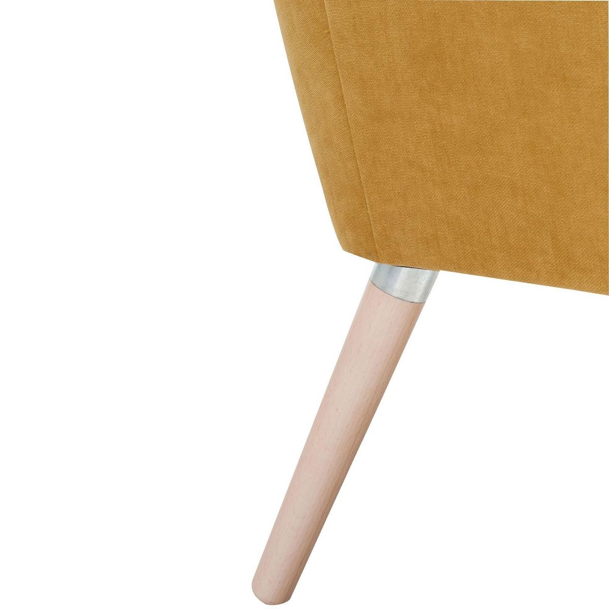 SESSEL Kachka Bezug Veloursstoff Buche natur / mais - Gelb/Buchefarben, Kunststoff (71/81/67cm) - 58aufmkessel