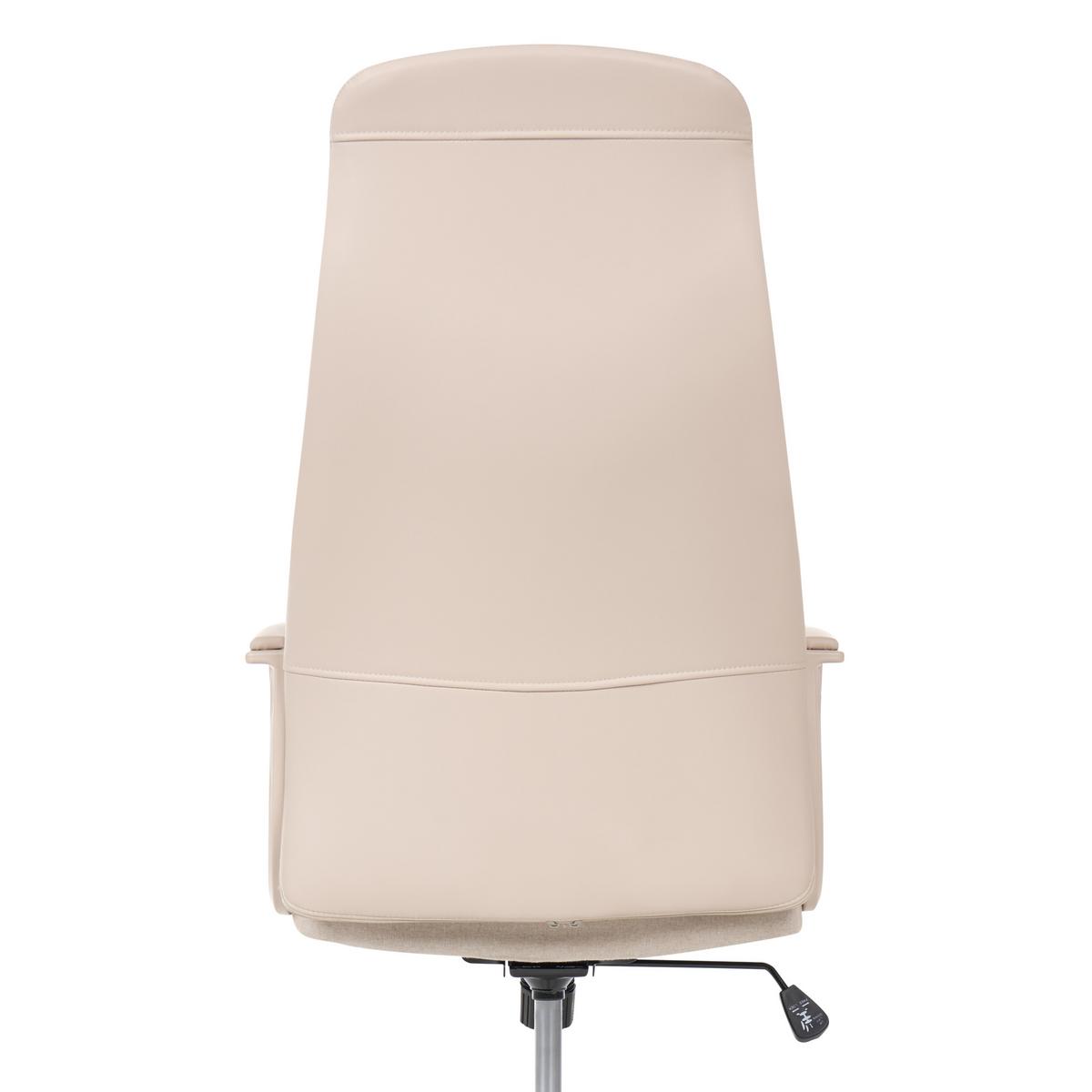 CHEFSESSEL Kunstleder Beige Ardour - Beige, Textil (68/115/68cm) - Beliani