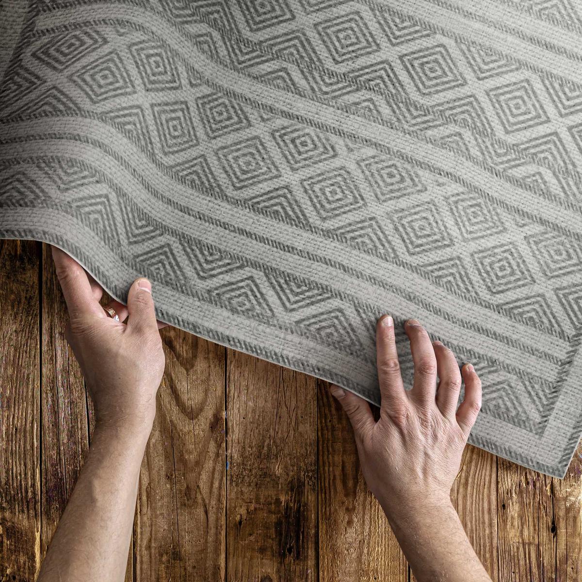 TEPPICH 60x90 cm Dekorative Bordüre - Dunkelgrau, Kunststoff (60/90cm) - Wallfluent