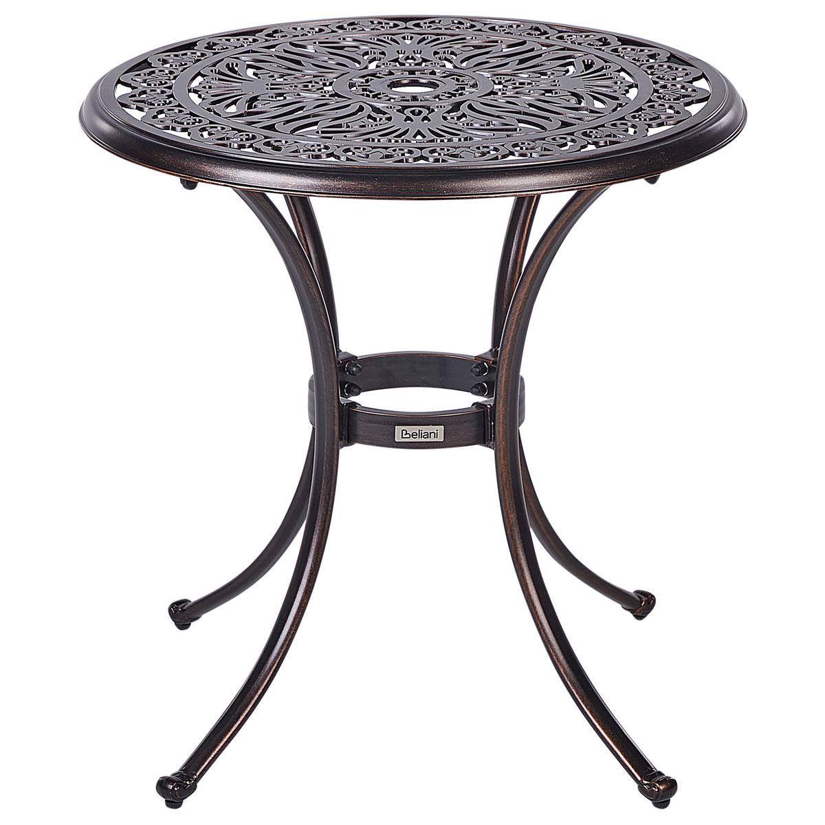 GARTENTISCH 2-Sitzer Braun Andalo - Braun, Metall (68/68/70cm) - Beliani