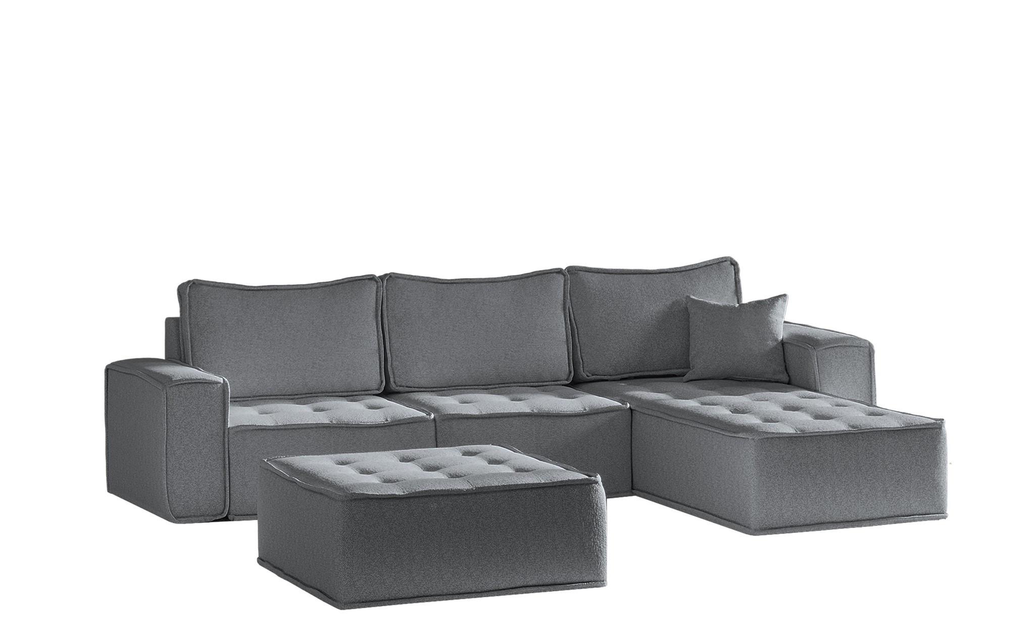 ECKSOFA Sande In Alpine - Anthrazit, Holzwerkstoff/Textil (292/192cm) - Fun Möbel
