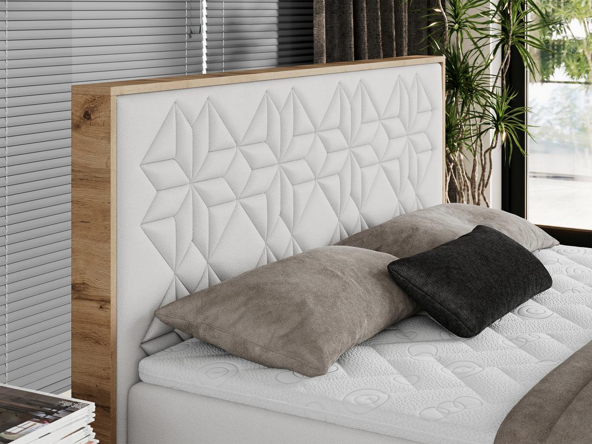 BOXBETT NESSI - 120/200 Weiß Kunstleder - H4 - Weiß, Holz/Textil (120/200cm) - MKS