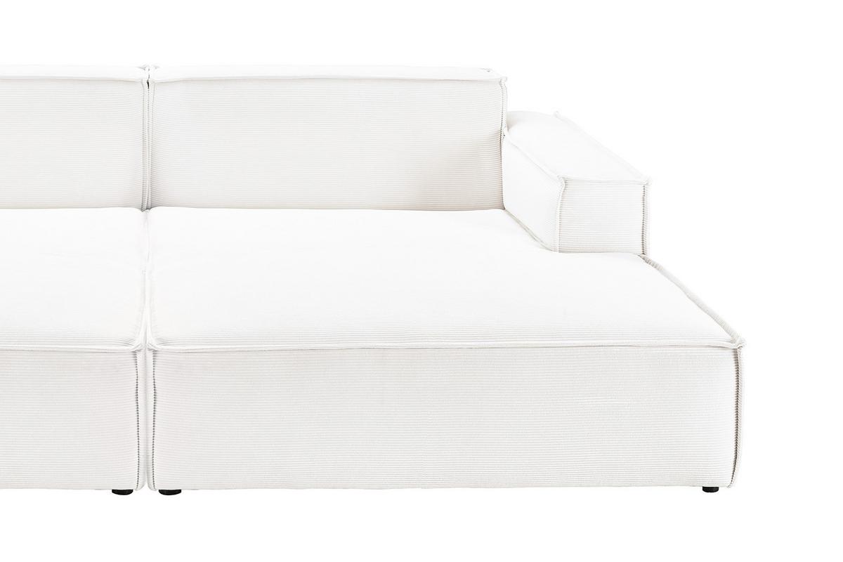 BIG SOFA SAMU Weiß Cord - Schwarz/Weiß, Textil (256/72/168cm) - KAWOLA