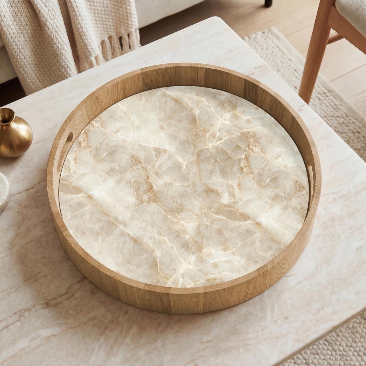 TABLETT Hellbeige - Onyx - Dezent 40x40 cm - Beige, Holz (40/5/5cm) - OnlyWow