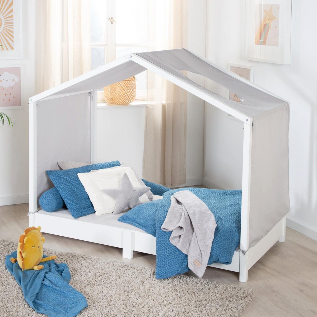 HAUSBETT 70 x 140 cm Bodenbett weiß - Weiß, Holzwerkstoff (70/140cm) - Roba