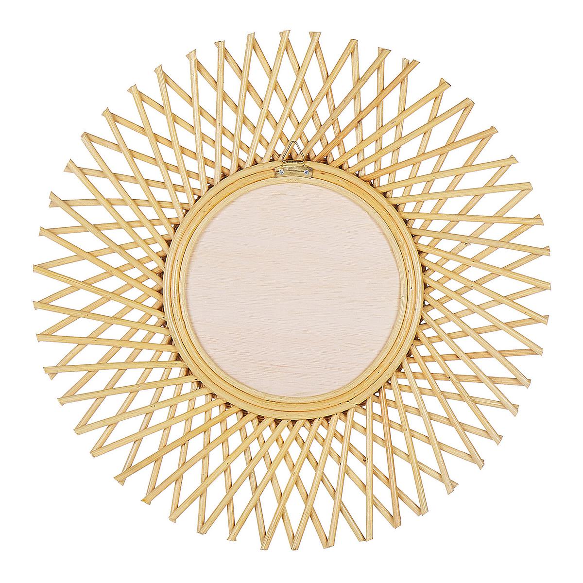 WANDSPIEGEL Rattan natürlich Sonnenform 60 cm Tagolu - Beige/Naturfarben, Naturmaterialien (60/60/1cm) - Beliani