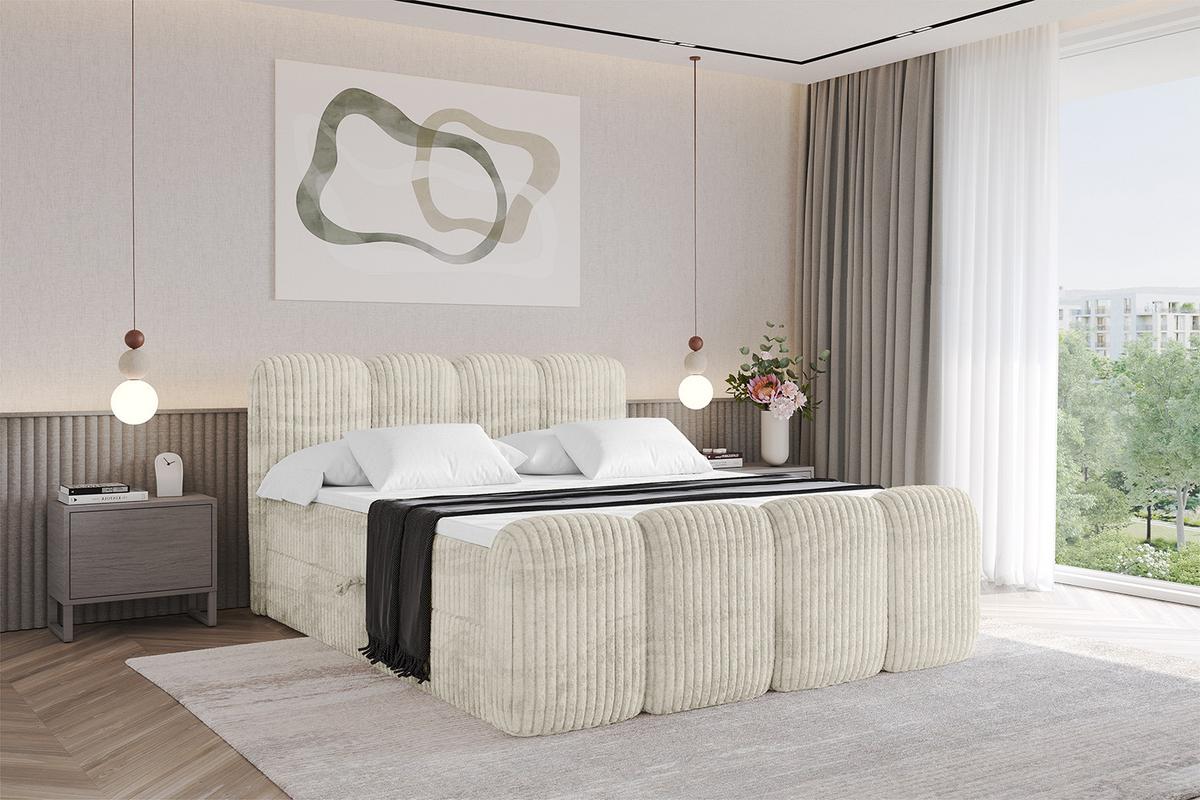 BOXBETT mit Matratze H4 und Lattenrost - NINA-Z - 120x200 cm - Creme - Magnolie, Holzwerkstoff (120/200cm)