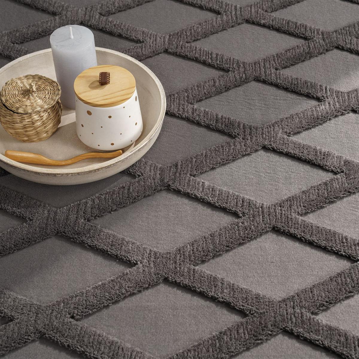 FLACHWEBETEPPICH Skandinavisch Anthrazit 120 x 160 cm - Anthrazit, Kunststoff (120/160cm) - TT Home