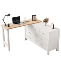 BÜROTISCH mit Schubladen und Aufbewahrung – Weiß Holzoptik - Weiß, Holzwerkstoff (40/120/70cm) - Urban Meuble