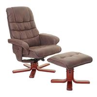 RELAXSESSEL MIT HOCKER Braun - Braun, Textil (80/103/110cm) - MCW