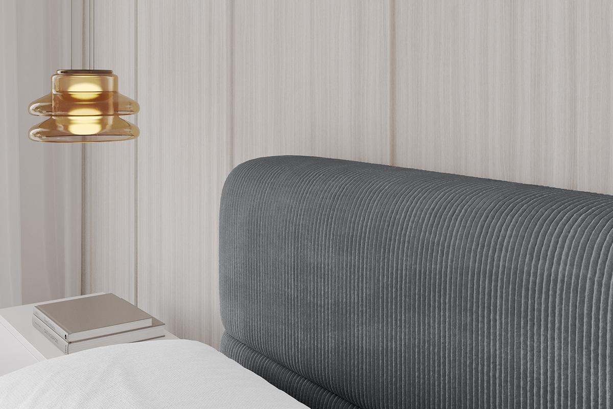 POLSTERBETT mit Bettkasten und Lattenrost, Boxbett ohne Matratze - ELVA-v1 140x200 Dunkelgrau - Dunkelgrau, Holzwerkstoff/Textil (140/200cm) - ALTDECOR