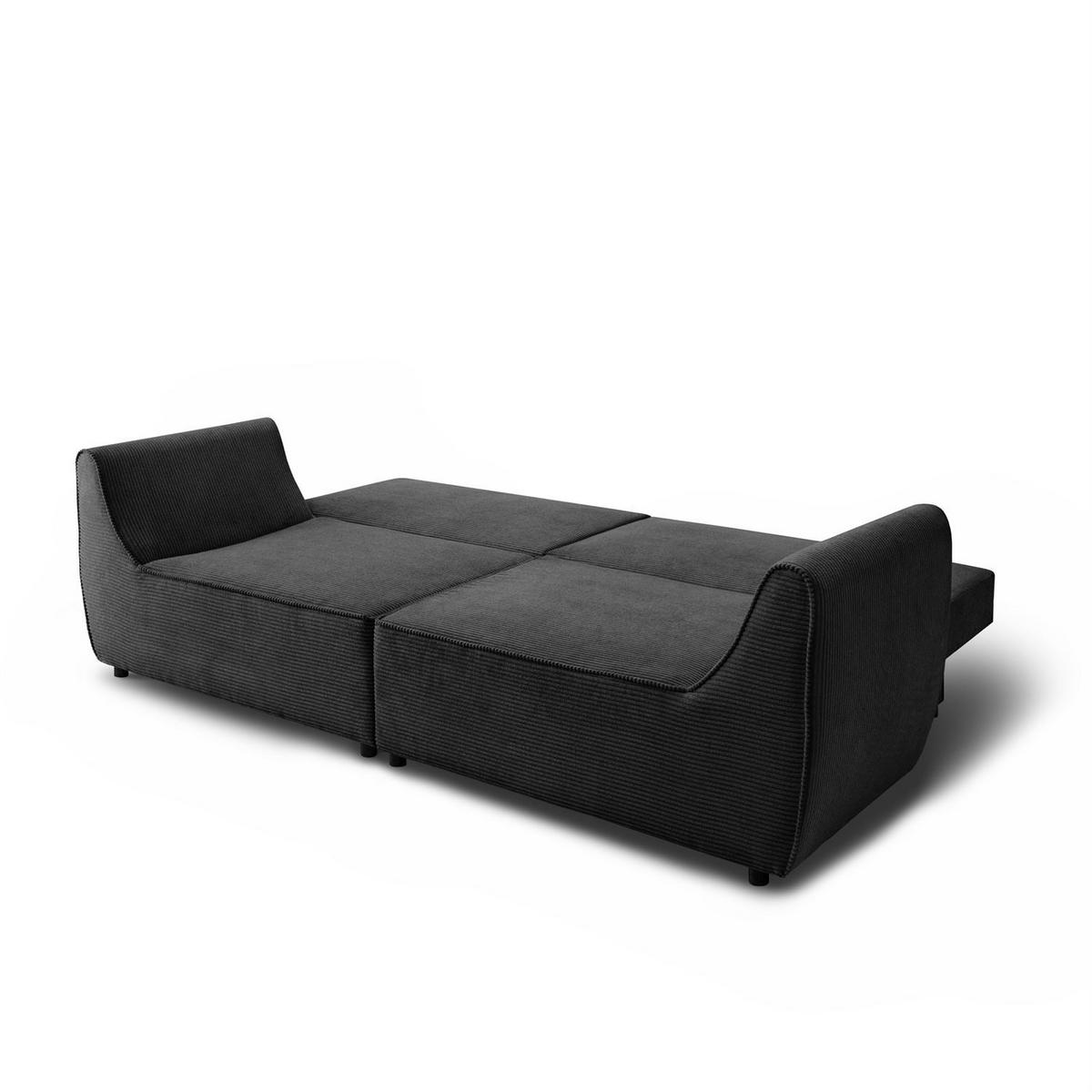 SOFA ASPEN Zweisitzer mit Schlaffunktion, Anafi 19 - Graphitfarben, Textil (267/94/95cm) - Lookway