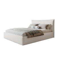 BETT 90x200 - Polsterbett mit Bettkasten und Holzrahmen - Modern Betten - Kuscheliger Catch-Me-Stoff - Kollektion Verona - Weiß - Weiß, Holz/Textil (90/200cm) - Alpi-Möbel