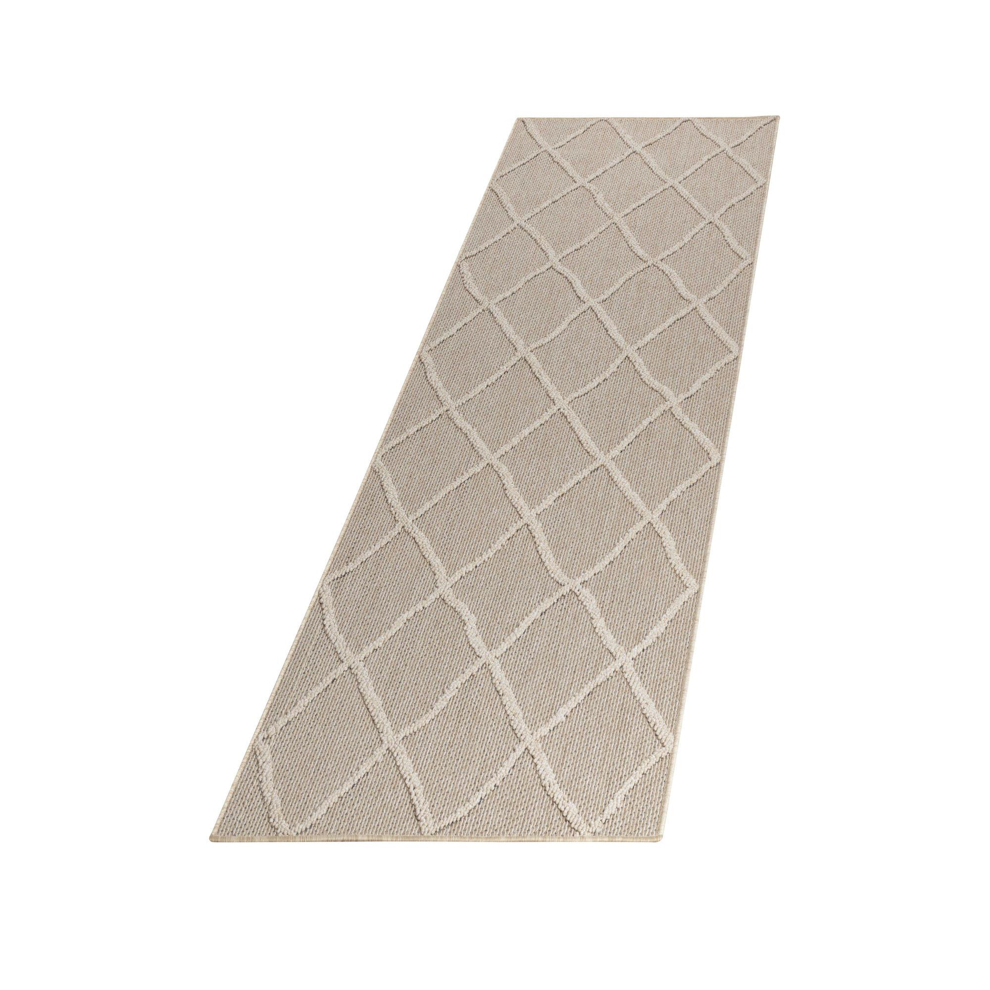 TEPPICH Outdoor IMST in Beige, im Boho-Stil, 80 x 250 cm - Beige, Textil (80/250cm) - KADIMA DESIGN