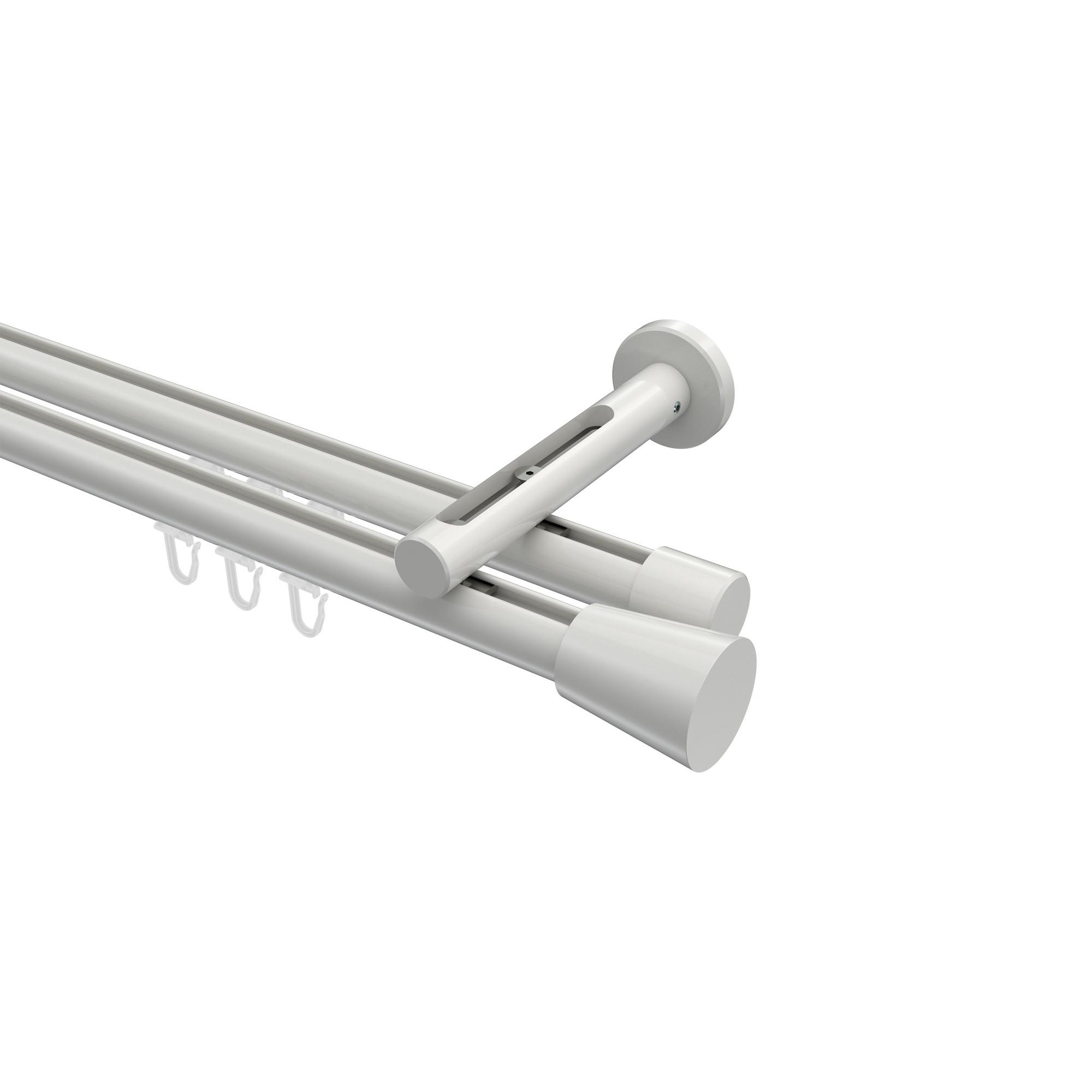 GARDINENSTANGE INNENLAUF Siteno Sitra 600 cm (geteilt in 3 x 200 cm), 2-läufig, 20 mm Ø Weiß - Weiß, Metall (600cm) - INTERDECO