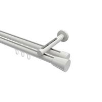GARDINENSTANGE INNENLAUF Siteno Sitra 600 cm (geteilt in 3 x 200 cm), 2-läufig, 20 mm Ø Weiß - Weiß, Metall (600cm) - INTERDECO