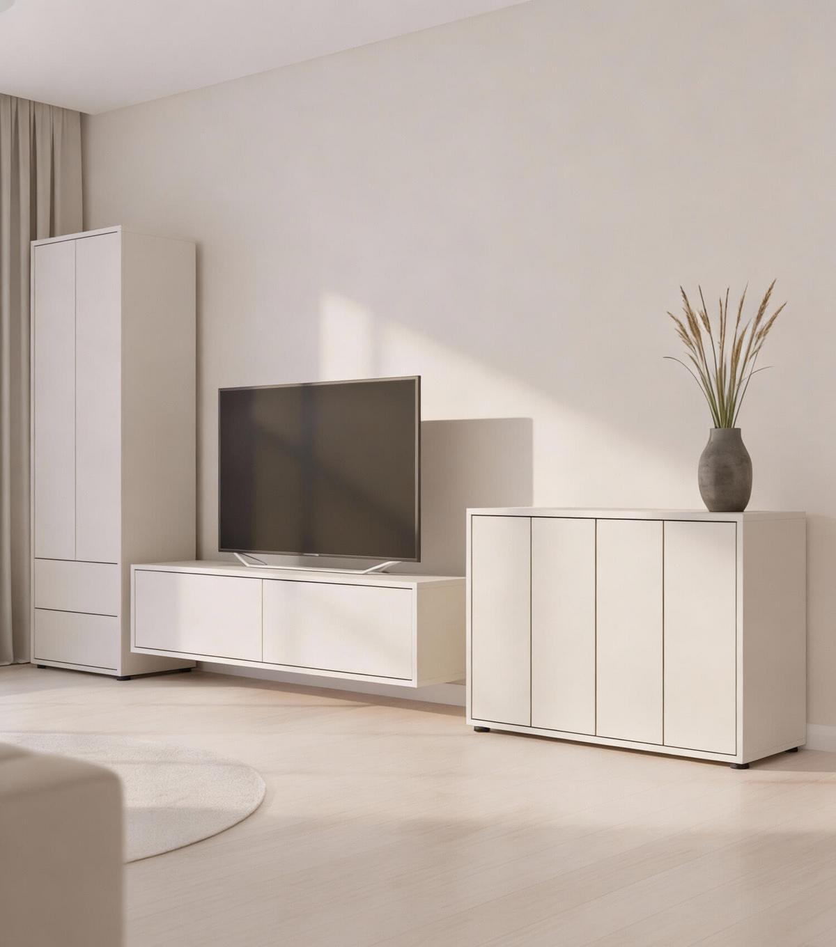 SIDEBOARD Die Horizontale - Beige, Holzwerkstoff (136/73/36cm) - Mokebo