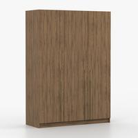 DREHTÜRENSCHRANK ROSA III 3D 150/210/55, 3-türig, Nussbaum - Goldfarben/Nussbaumfarben, Holzwerkstoff (150/210/55cm) - imoebel24