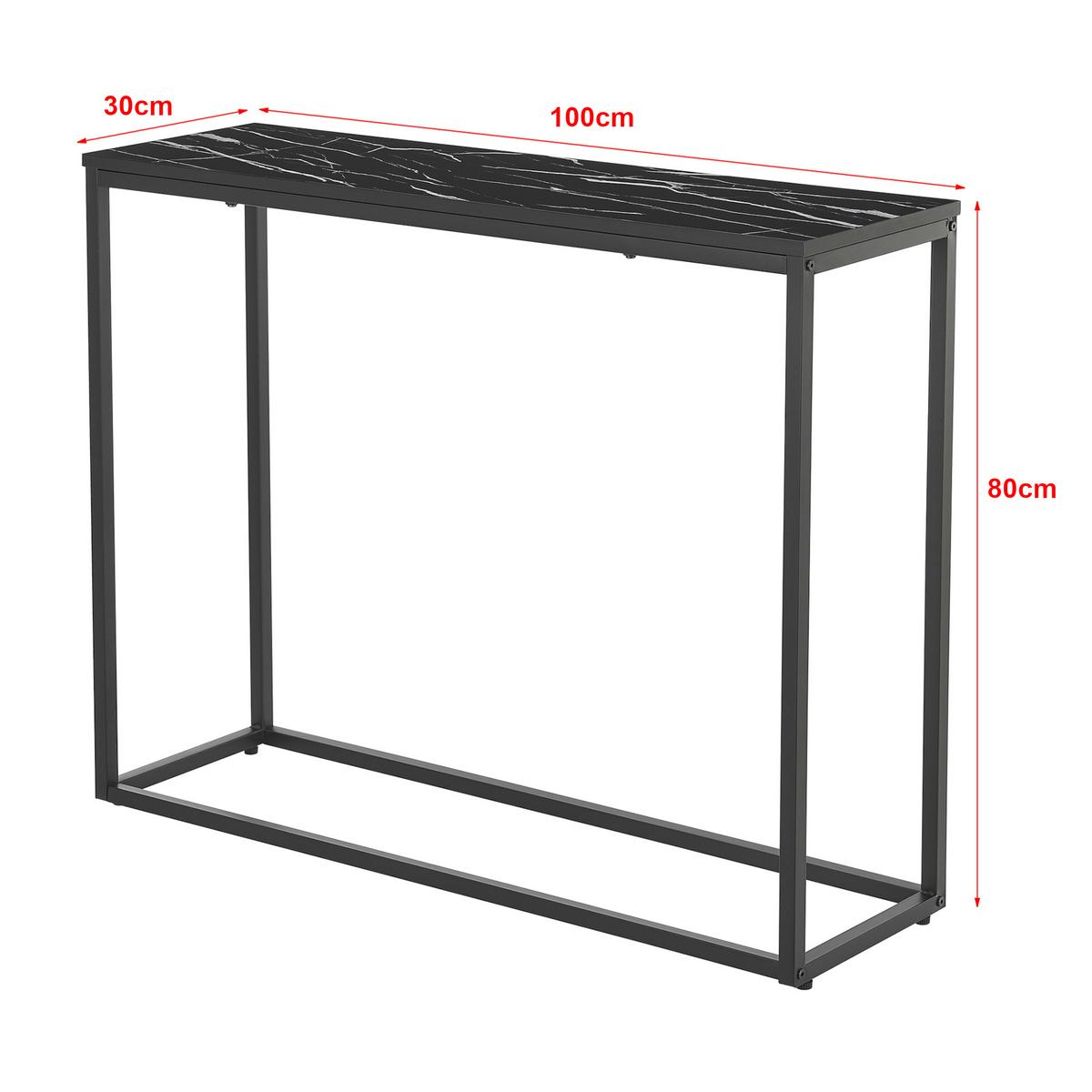 KONSOLENTISCH Kittilä - Schwarz, Metall (30/100/80cm) - [en.casa]