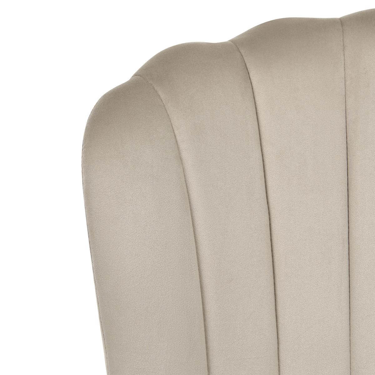 SCHREIBTISCHSTUHL Samtstoff Taupe Valticello - Taupe, Textil/Metall (60/77/60cm) - Beliani