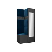 GARDEROBEN-SET Orion XXV - Blau/Graphitfarben, Holzwerkstoff/Kunststoff (82/186/46cm) - MIRJAN24