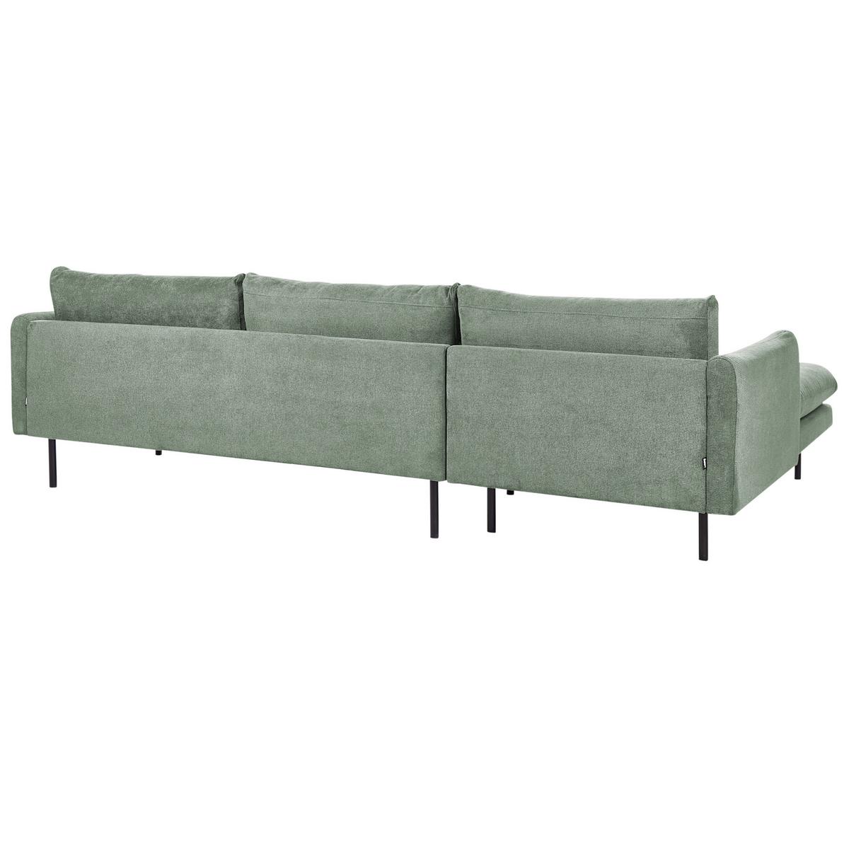 ECKSOFA 4-Sitzer Stoff Hellgrün rechtsseitig Vinterbro - Schwarz/Hellgrün, Textil (279/162cm) - Beliani