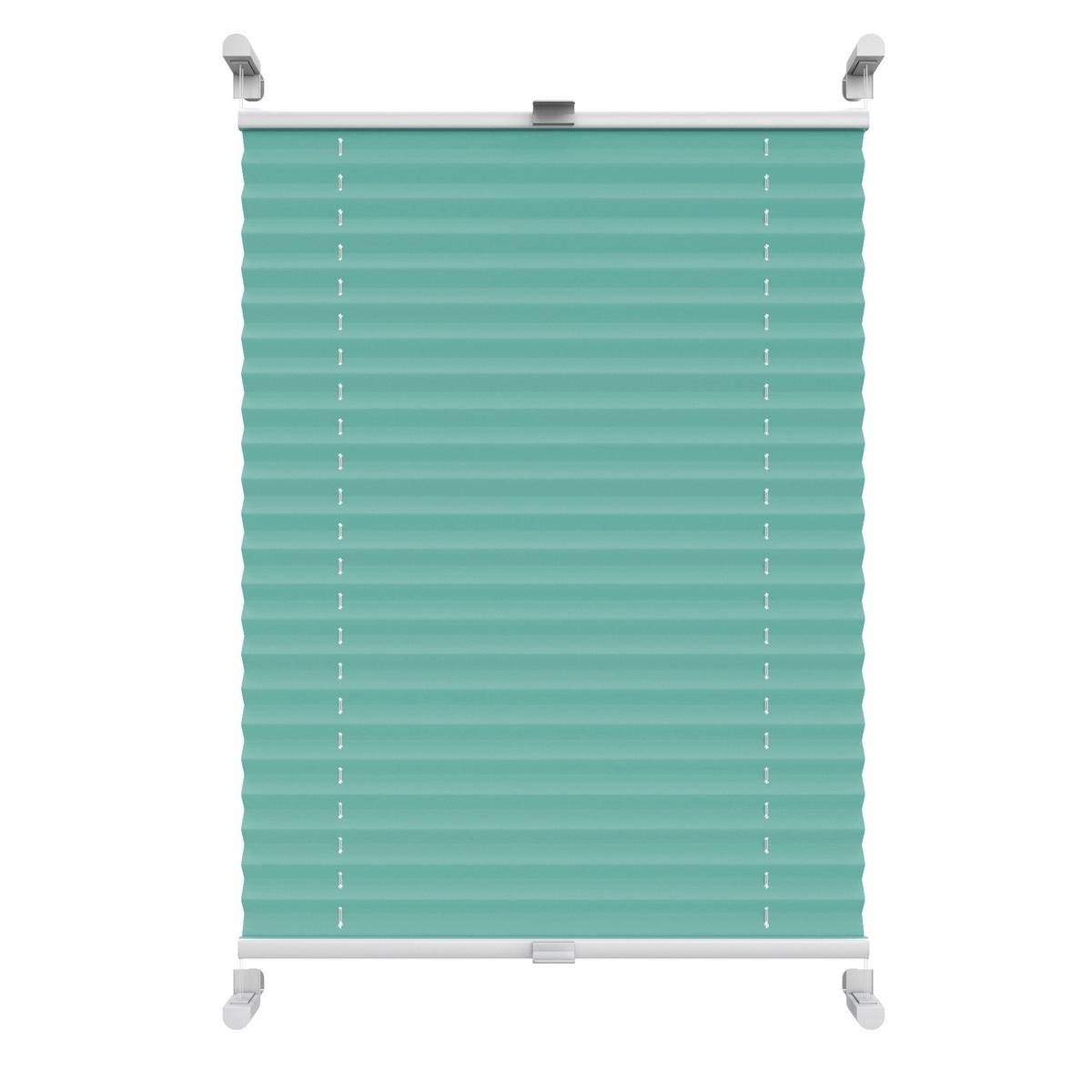 PLISSEE Thermo Basic 85 x 210cm Klemmfix ohne Bohren - Türkis, Textil (85/210/210cm) - Deco-Raum