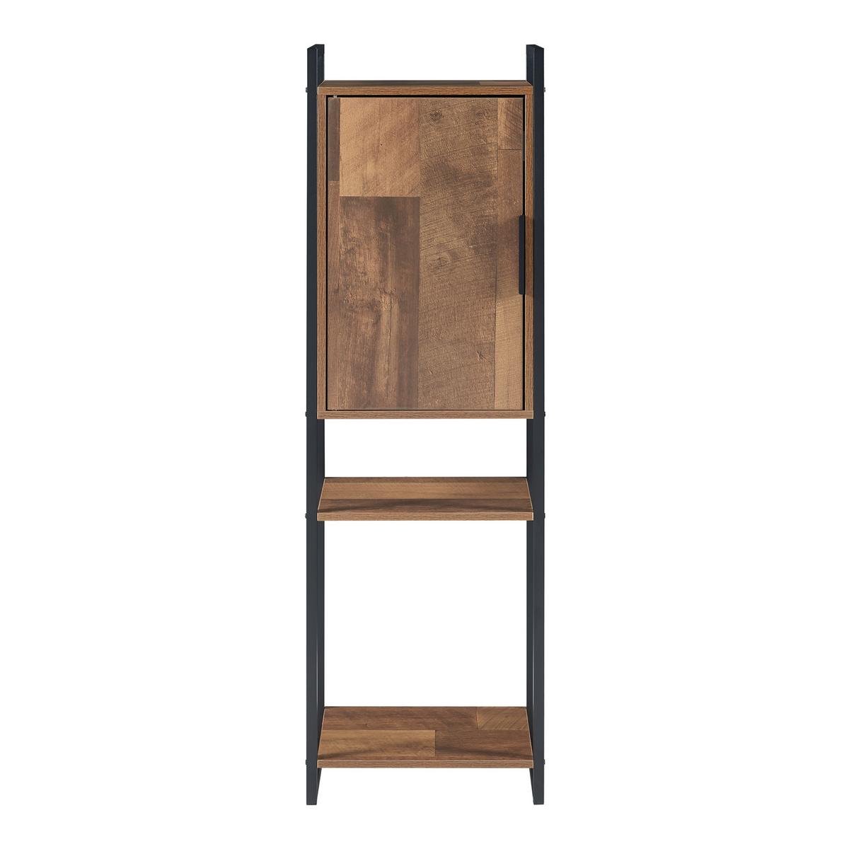 BADEZIMMERSCHRANK Namsskogan - Walnussfarben/Schwarz, Holzwerkstoff/Metall (35/115/25cm) - [en.casa]
