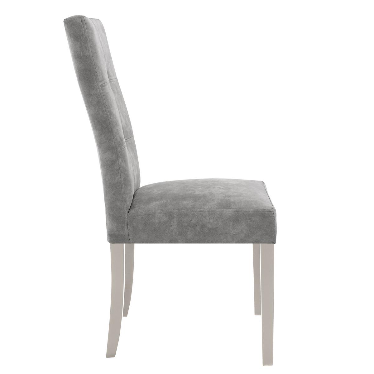 STUHL Solis mit kaschmirfarbenen Holzbeinen, Polsterstuhl, Hellgrau - Kaschmir/Hellgrau, Holz (45/100/42cm) - Beautysofa