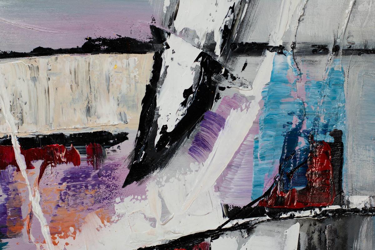 ACRYLBILD HANDGEMALT 80/120 cm - Multicolor/Grau, Holz/Textil (80/120cm) - KUNSTLOFT