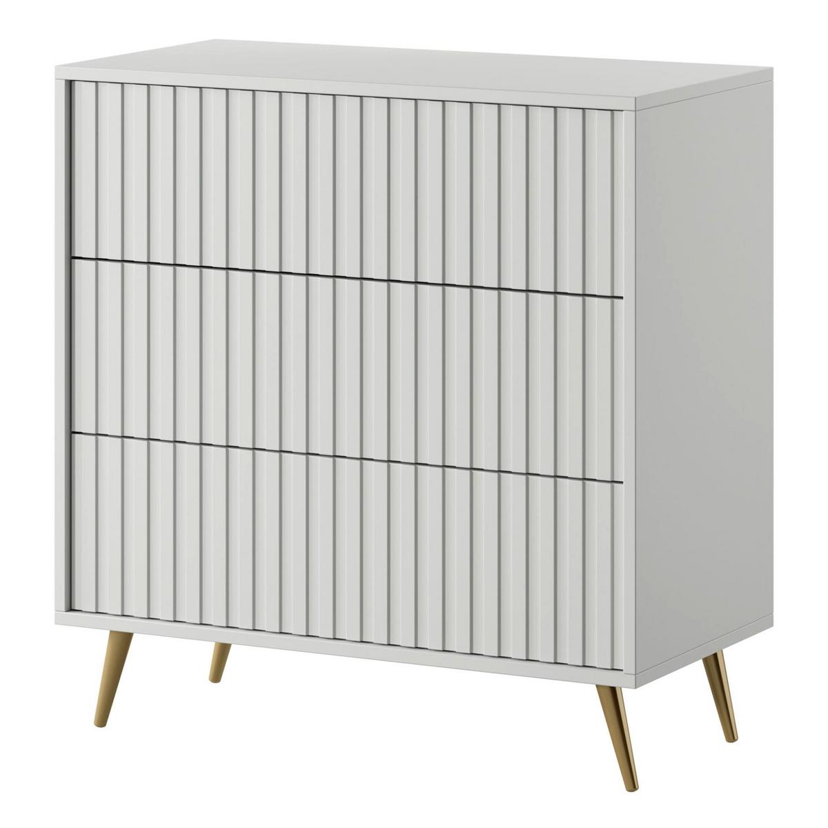 SIDEBOARD Bello weiß mit goldenen Beinen, 79 cm - Goldfarben/Weiß, Holzwerkstoff/Metall (79/78/38cm) - Selsey