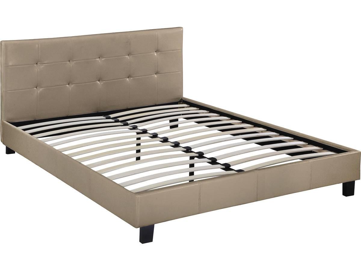 BETT julia Taupe - Taupe, Textil (200/160cm) - Habitat Garten