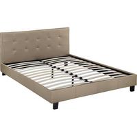 BETT julia Taupe - Taupe, Textil (200/160cm) - Habitat Garten
