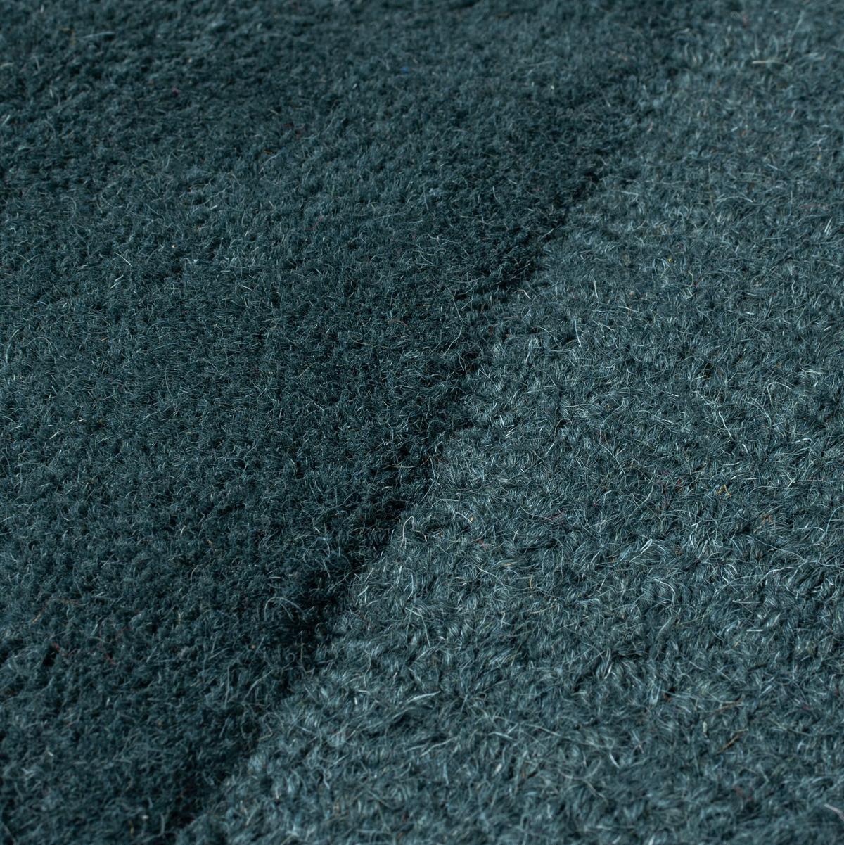 WOLLTEPPICH DEBEN, geometrisch, Petrol, Ø 160 cm - Blau, Textil (160/160cm) - KADIMA DESIGN