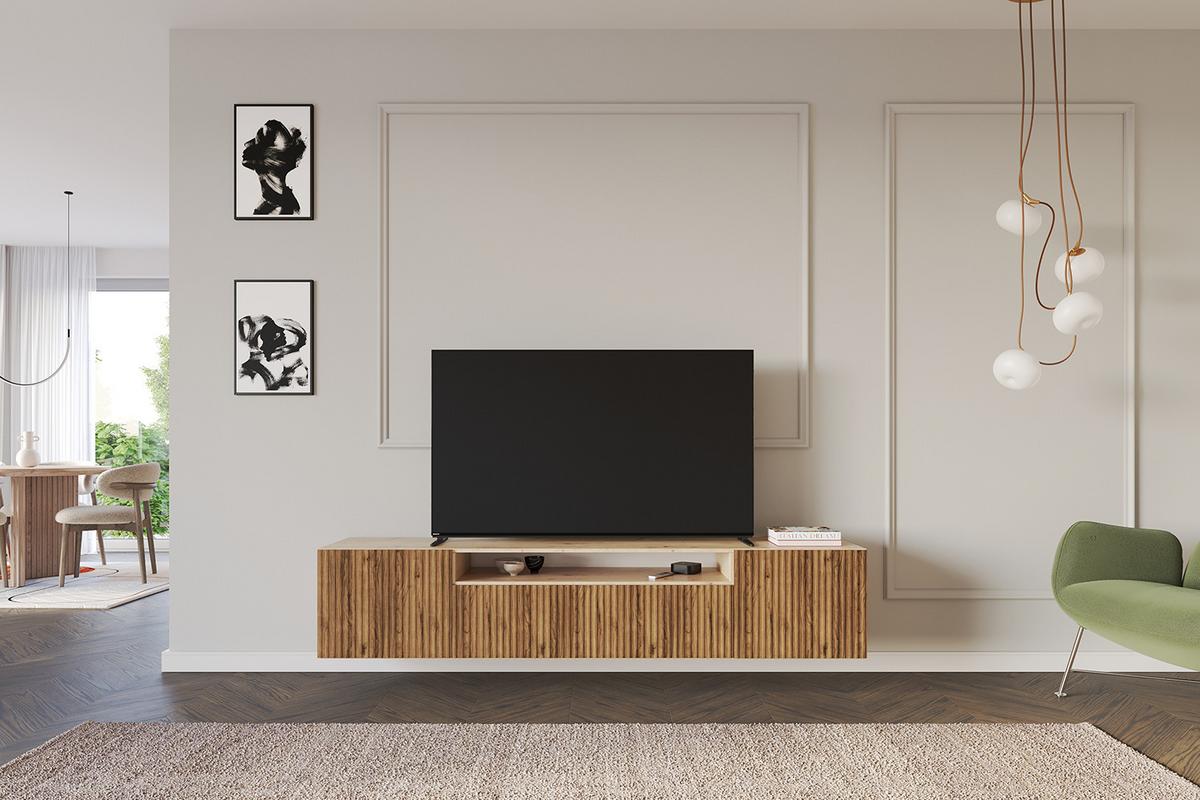 LOWBOARD NOA-2-W 200x40x41 cm - Artisan / Katania - Eiche Wotan, Holzwerkstoff (200/40/41cm) - ALTDECOR